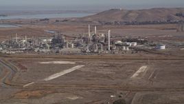 5K aerial stock footage of flying by the Tesoro Golden Eagle Refinery, Pacheco, California Aerial Stock Footage | AXSF08_052