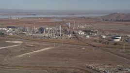 5K aerial stock footage of flying by the Tesoro Golden Eagle Refinery, Pacheco, California Aerial Stock Footage | AXSF08_053