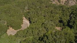 5K aerial stock footage of a reverse view of wooded hills, Briones Regional Park, Martinez, California Aerial Stock Footage | AXSF09_008