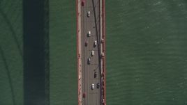 5K aerial stock footage of a bird's eye view over traffic on Golden Gate Bridge, San Francisco, California Aerial Stock Footage | AXSF09_033