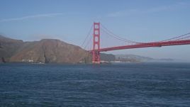 5K aerial stock footage of the Marin side of the famous Golden Gate Bridge, San Francisco, California Aerial Stock Footage | AXSF09_048