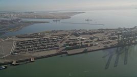 5K aerial stock footage flyby the Port of Oakland, California Aerial Stock Footage | AXSF09_065