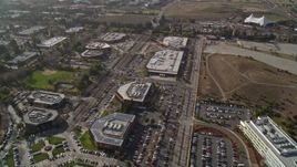 5K aerial stock footage of flying over office buildings and baseball field, Mountain View, California Aerial Stock Footage | AXSF11_032