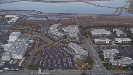 5K aerial stock footage approach Yahoo! Campus and tilt down, Sunnyvale, California Aerial Stock Footage | AXSF11_061