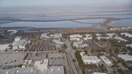 5K aerial stock footage flying away from Yahoo! Campus and office buildings, Sunnyvale, California Aerial Stock Footage | AXSF11_064