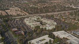 5K aerial stock footage of flying past Apple Headquarters, Cupertino, California Aerial Stock Footage | AXSF12_030