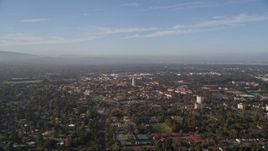 5K aerial stock footage of approaching Stanford University; Stanford, California Aerial Stock Footage | AXSF12_038
