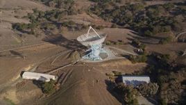 5K aerial stock footage tilt to reveal The Dish radio telescope satellite dish, Stanford Foothills, California Aerial Stock Footage | AXSF12_050