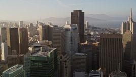 5K aerial stock footage of panning across the city's skyscrapers, Downtown San Francisco, California Aerial Stock Footage | AXSF13_013