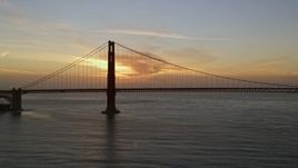 5K aerial stock footage flyby the south side of Golden Gate Bridge, San Francisco, California, sunset Aerial Stock Footage | AXSF14_043