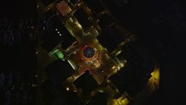 5K aerial stock footage bird's eye view of shops at Pier 39, San Francisco, California, night Aerial Stock Footage | AXSF14_096