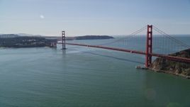 5K aerial stock footage of a view of the famous Golden Gate Bridge, San Francisco, California Aerial Stock Footage | AXSF15_020