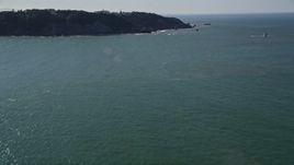 5K aerial stock footage of tilting from San Francisco Bay to reveal coastal cliffs, San Francisco, California Aerial Stock Footage | AXSF15_026