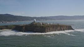 5K aerial stock footage of flying by Pillar Point Air Force Station, Half Moon Bay, California Aerial Stock Footage | AXSF15_050