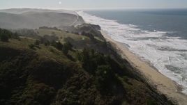 5K aerial stock footage of flying by San Gregorio State Beach, San Gregorio, California Aerial Stock Footage | AXSF15_064