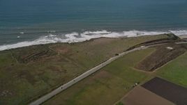 5K aerial stock footage of the Highway 1 coastal road in Davenport, California Aerial Stock Footage | AXSF15_081