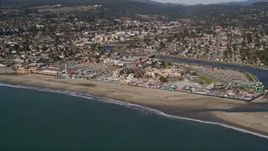5K aerial stock footage of the Santa Cruz Beach Boardwalk, Santa Cruz, California Aerial Stock Footage | AXSF15_099