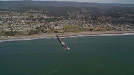 5K aerial stock footage of the SS Palo Alto and Seacliff State Beach, Aptos, California Aerial Stock Footage | AXSF15_107