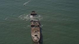 5K aerial stock footage of SS Palo Alto shipwreck in Aptos, California Aerial Stock Footage | AXSF15_109