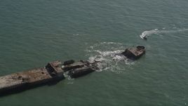 5K aerial stock footage of orbiting the SS Palo Alto shipwreck, Aptos, California Aerial Stock Footage | AXSF15_110