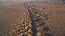 5K aerial stock footage tilt down to a bird's eye of the San Andreas Fault, San Luis Obispo County, California Aerial Stock Footage | AXSF17_040