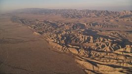 5K aerial stock footage of a wide view of the the San Andreas Fault, San Luis Obispo County, California Aerial Stock Footage | AXSF17_046