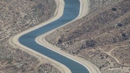 HD stock footage aerial video of tilting to a small section of the California Aqueduct in Palmdale, California Aerial Stock Footage | CAP_006_009