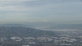 HD stock footage aerial video of Three Fingers South peak seen from Renton Airport, Washington Aerial Stock Footage | CAP_009_036