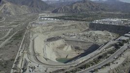 HD stock footage aerial video of passing a quarry in Asuza, California Aerial Stock Footage | CAP_012_018