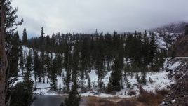 4K stock footage aerial video of snowy evergreens and slopes, Inyo National Forest, California Aerial Stock Footage | CAP_015_022