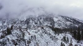 4K stock footage aerial video of a snowy mountain in the Sierra Nevadas, Inyo National Forest, California Aerial Stock Footage | CAP_015_025