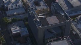 HD stock footage aerial video of orbiting Emerson College in Hollywood, California Aerial Stock Footage | CAP_016_004