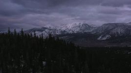 4K stock footage aerial video of a wide view of snowy mountain peak in the distance, Inyo National Forest, California Aerial Stock Footage | CAP_019_023