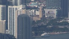 HD stock footage aerial video of flying by the city's skyscrapers, Miami, Florida Aerial Stock Footage | CAP_020_045
