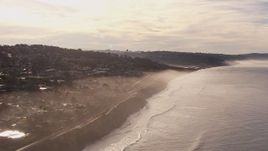HD stock footage aerial video of flying away from hillside homes with ocean views, Del Mar, California Aerial Stock Footage | CAP_021_007