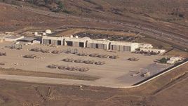 HD stock footage aerial video of military craft and hangars at Camp Pendleton South, California Aerial Stock Footage | CAP_021_028