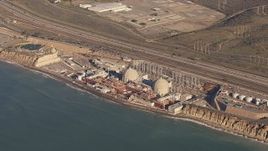 HD stock footage aerial video of the San Onofre Nuclear Power Plant, California Aerial Stock Footage | CAP_021_047