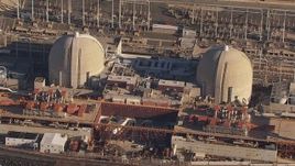 HD stock footage aerial video of orbiting the San Onofre Nuclear Power Plant, California Aerial Stock Footage | CAP_021_048