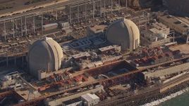 HD stock footage aerial video of circling the San Onofre Nuclear Power Plant, California Aerial Stock Footage | CAP_021_049
