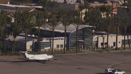 HD stock footage aerial video of Atlantic Aviation at Burbank Airport, California Aerial Stock Footage | CAP_021_131