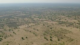 HD stock footage aerial video of a wide view of savanna, Zimbabwe Aerial Stock Footage | CAP_026_008