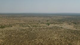 HD stock footage aerial video of a wide view of the wide savanna, Zimbabwe Aerial Stock Footage | CAP_026_029