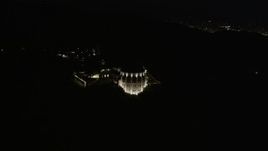 5K aerial stock footage flying by Griffith Observatory at night, Los Angeles, California Aerial Stock Footage | DCA01_001E