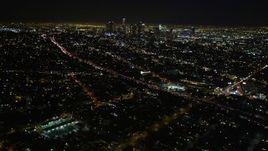 5K aerial stock footage tilt up revealing downtown Los Angeles skyline, California Aerial Stock Footage | DCA01_008