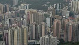 4K aerial stock footage flyby Kwai Chung apartment complexes, Hong Kong, China Aerial Stock Footage | DCA02_020