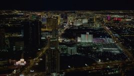 4K aerial stock footage of hotels along Las Vegas Strip, Las Vegas, Nevada Night Aerial Stock Footage | DCA03_011