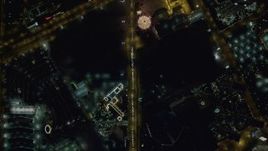 4K aerial stock footage of a bird's eye view following Las Vegas Boulevard, Las Vegas, Nevada Night Aerial Stock Footage | DCA03_088