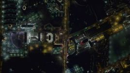 4K aerial stock footage of bird's eye view following Las Vegas Boulevard, Nevada Night Aerial Stock Footage | DCA03_089