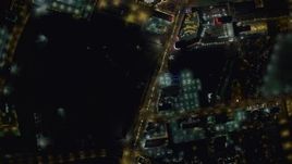 4K aerial stock footage of a bird's eye view of Las Vegas Boulevard, Nevada Night Aerial Stock Footage | DCA03_090