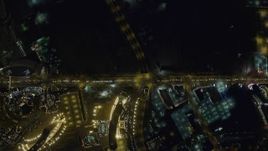 4K aerial stock footage of bird's eye view of Las Vegas Boulevard, Nevada Night Aerial Stock Footage | DCA03_091